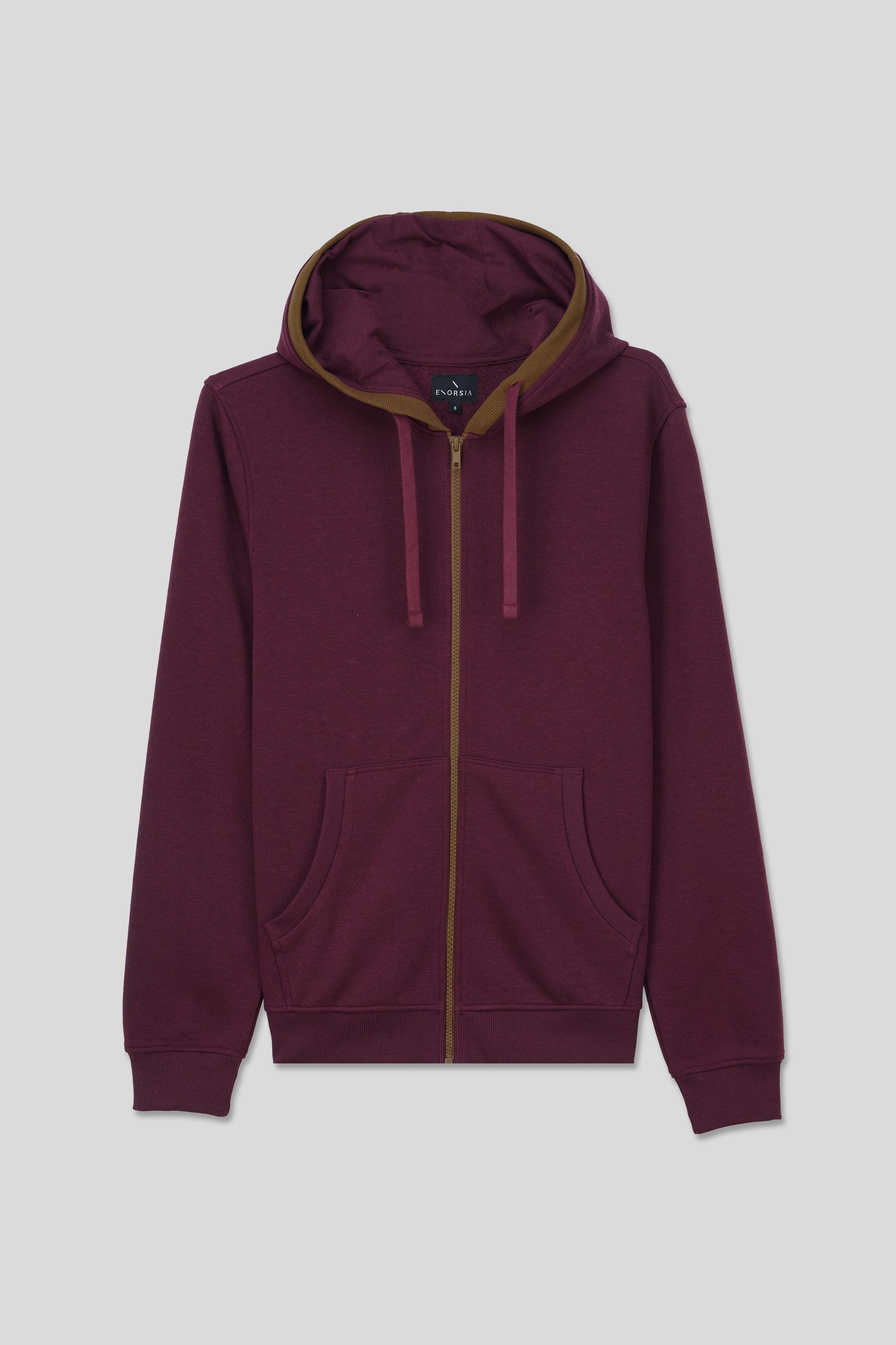 Contrast Piping Detail Zip Front Hoodie