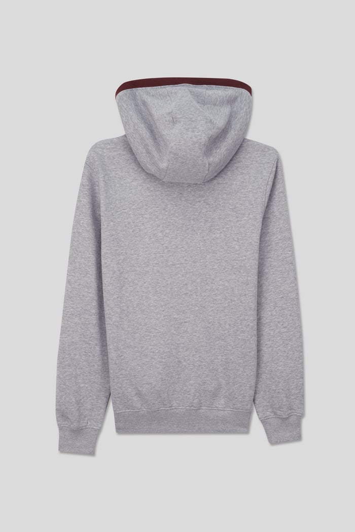 Contrast Piping Detail Zip Front Hoodie