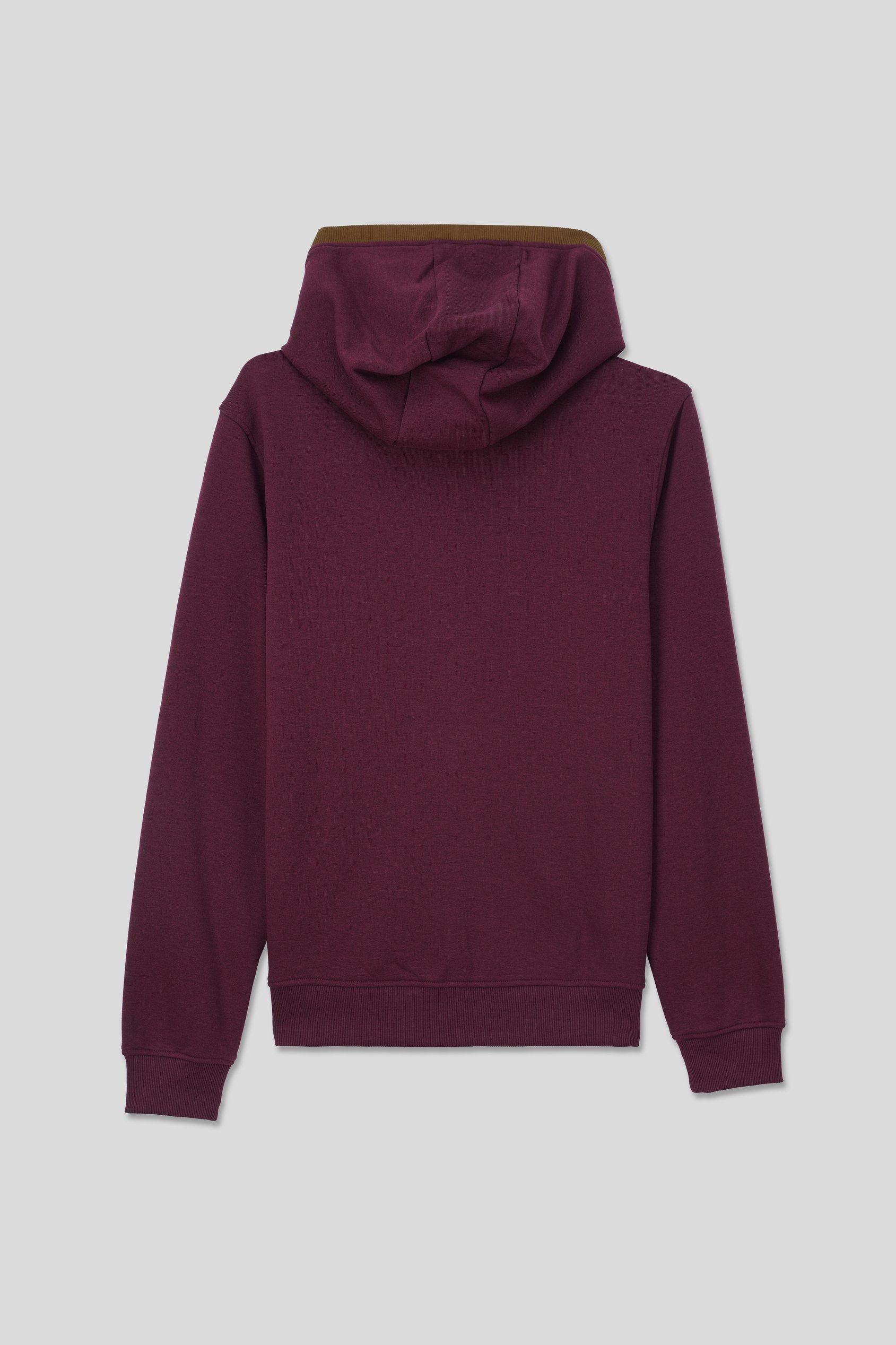 Contrast Piping Detail Zip Front Hoodie