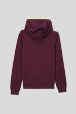Contrast Piping Detail Zip Front Hoodie