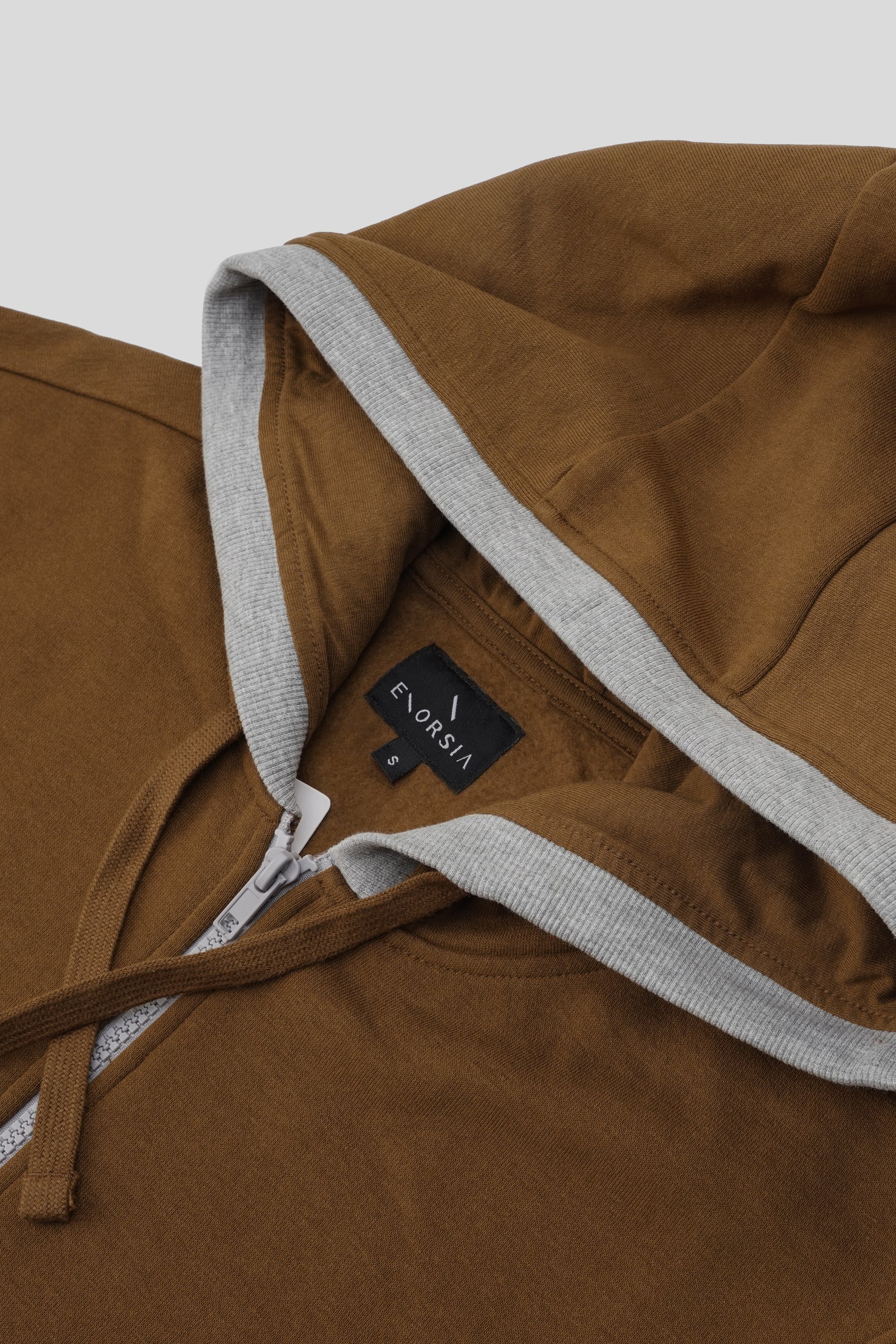 Contrast Piping Detail Zip Front Hoodie