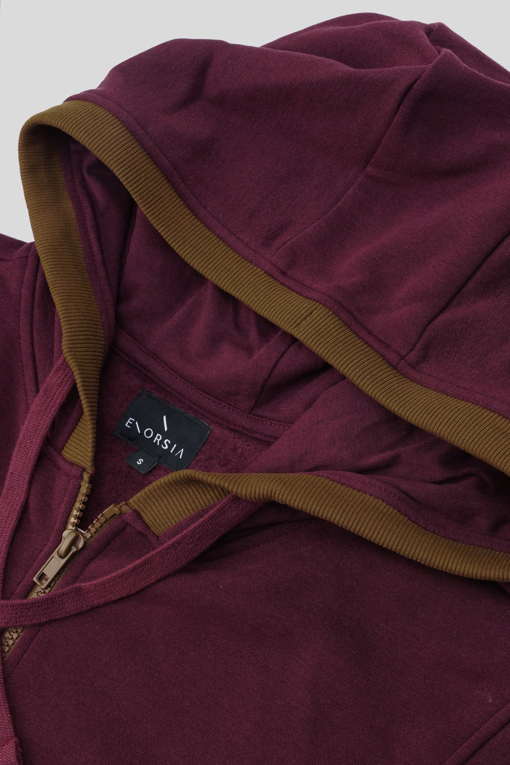 Contrast Piping Detail Zip Front Hoodie