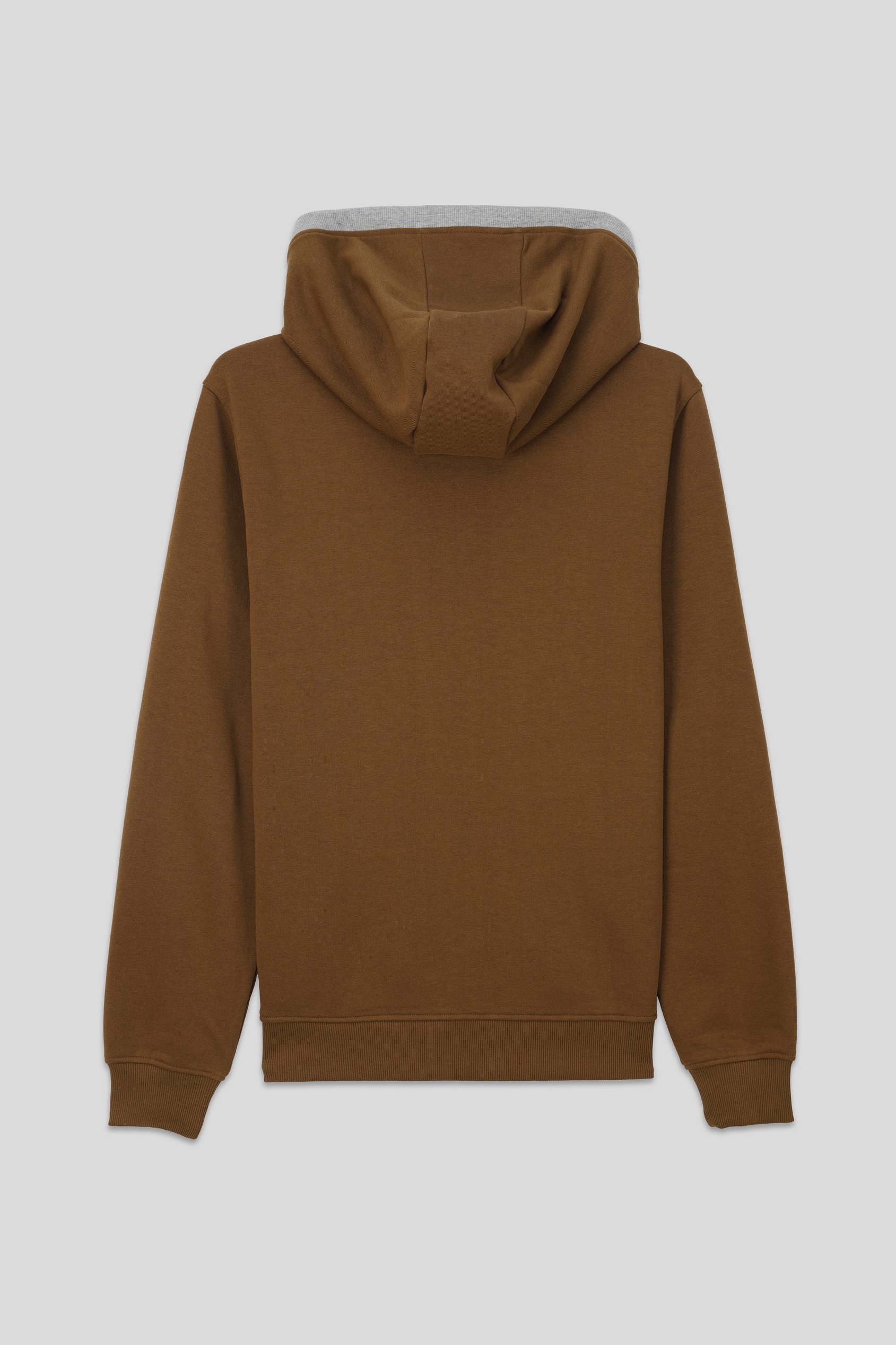 Contrast Piping Detail Zip Front Hoodie