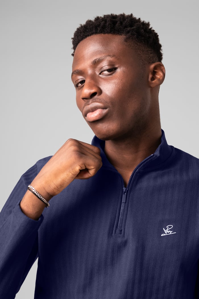 Mens Half Zip Funnel Neck Sweatshirt