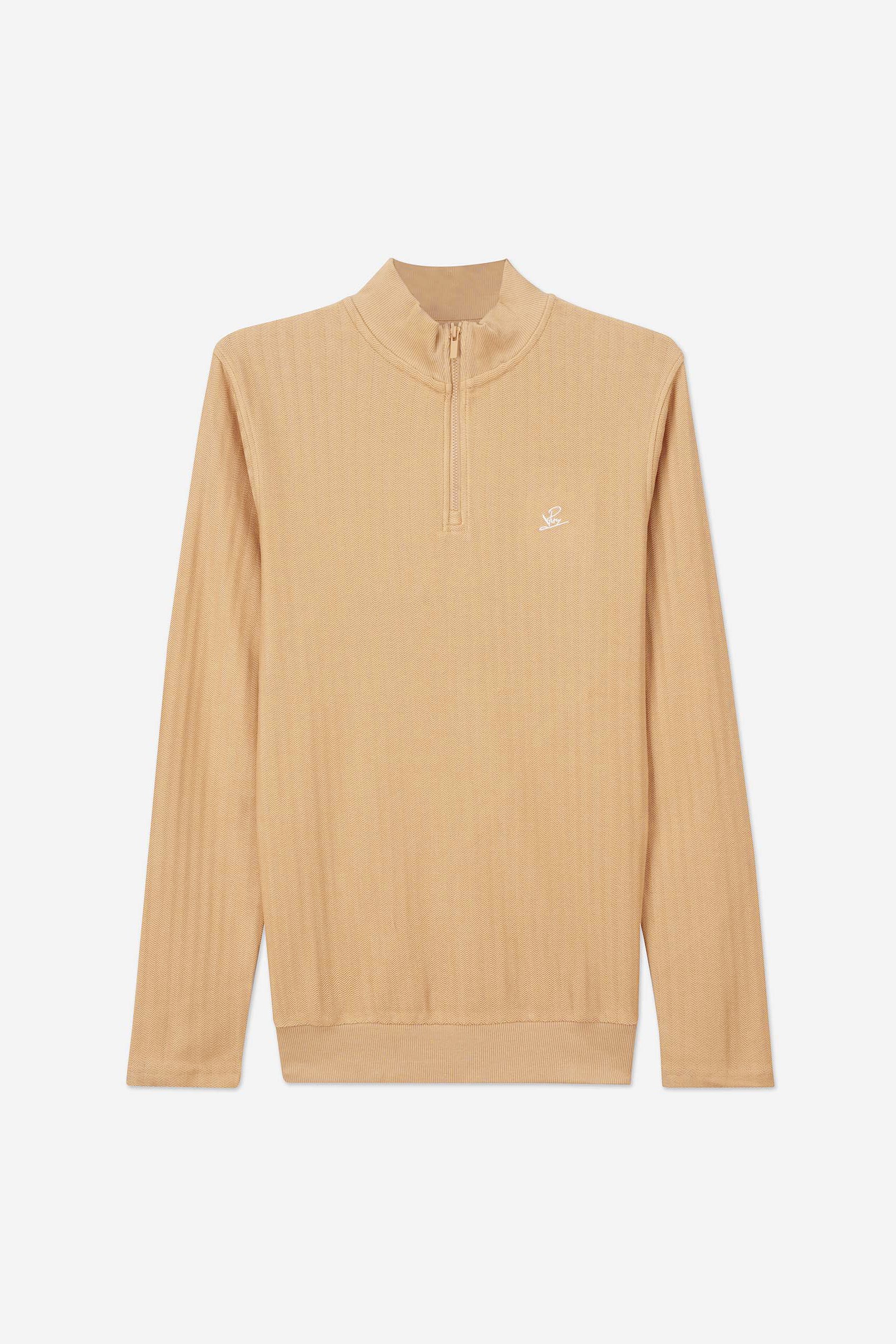 Mens Half Zip Funnel Neck Sweatshirt