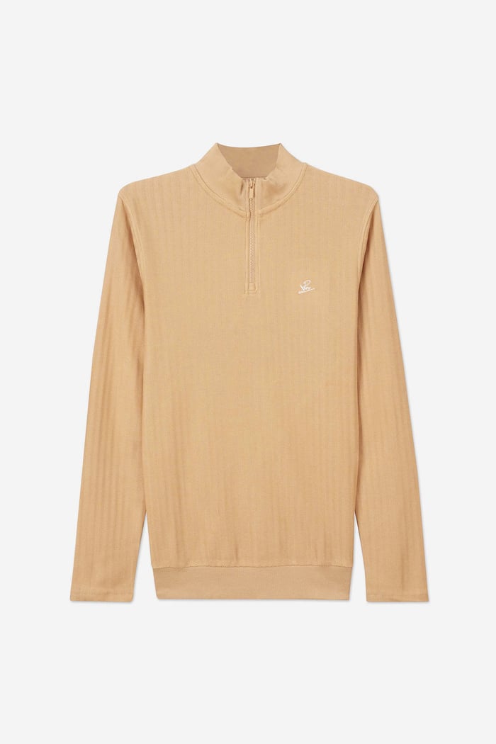 Mens Half Zip Funnel Neck Sweatshirt