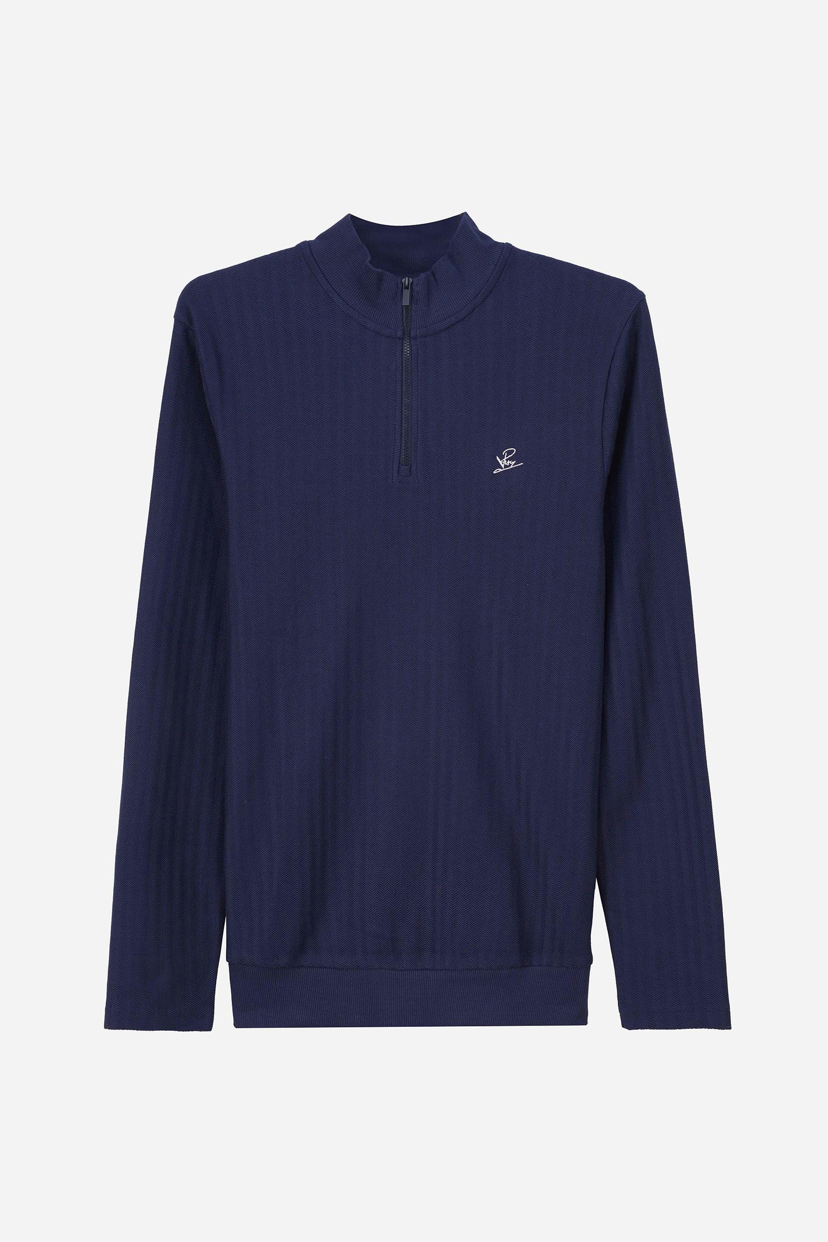 Mens Half Zip Funnel Neck Sweatshirt