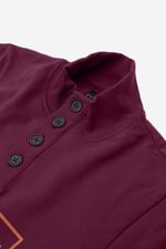 Button-Up Funnel Neck Sweatshirt