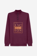 Button-Up Funnel Neck Sweatshirt