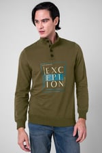 Button-Up Funnel Neck Sweatshirt