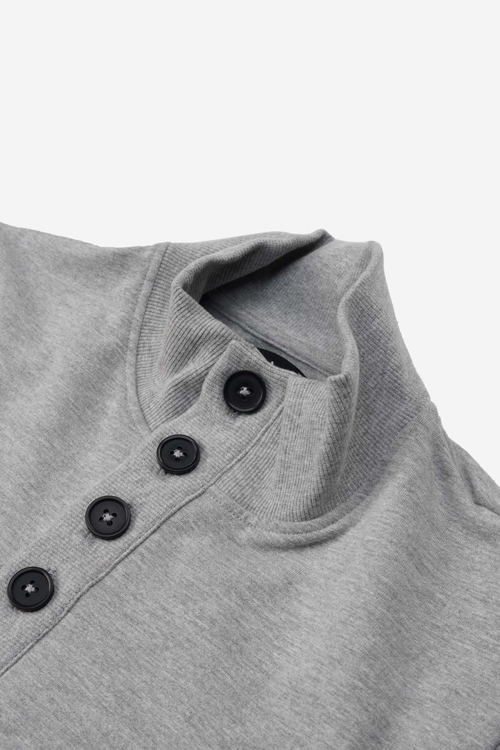 Button-Up Funnel Neck Sweatshirt