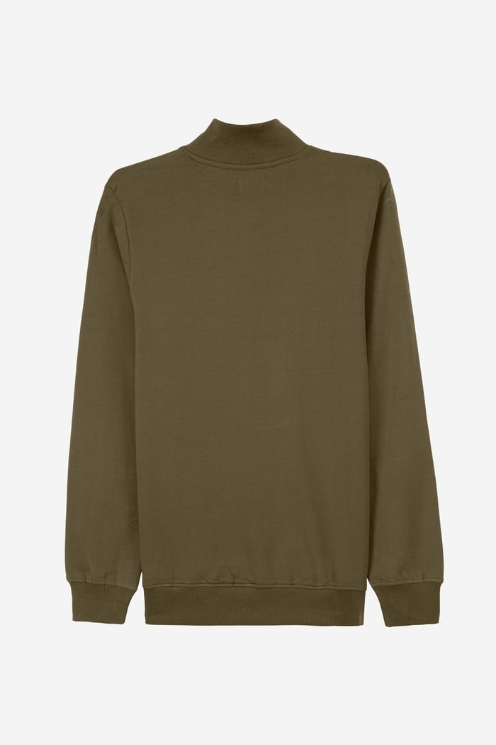 Button-Up Funnel Neck Sweatshirt