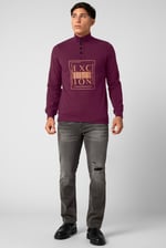 Button-Up Funnel Neck Sweatshirt