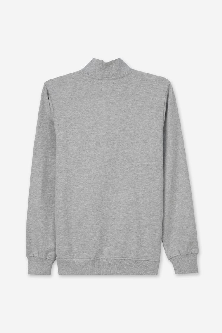 Button-Up Funnel Neck Sweatshirt