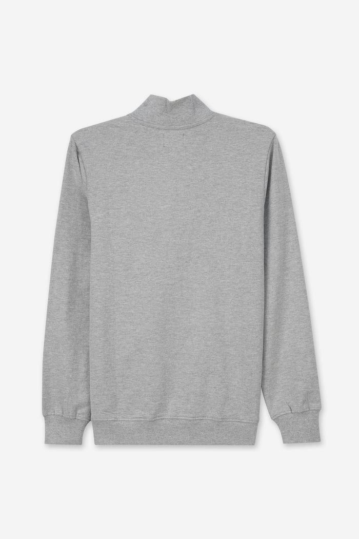 Button-Up Funnel Neck Sweatshirt