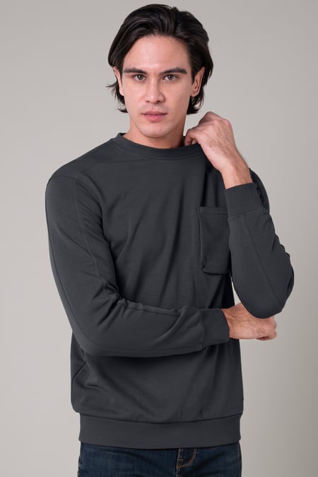 Tan Long Sleeve Front Pocket SweatShirt
