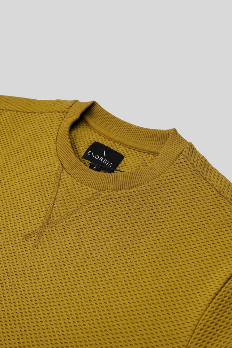 Mens Crew Neck Design Rib Sweatshirt