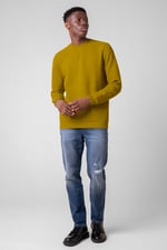 Mens Crew Neck Design Rib Sweatshirt