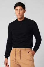 Mens Crew Neck Design Rib Sweatshirt