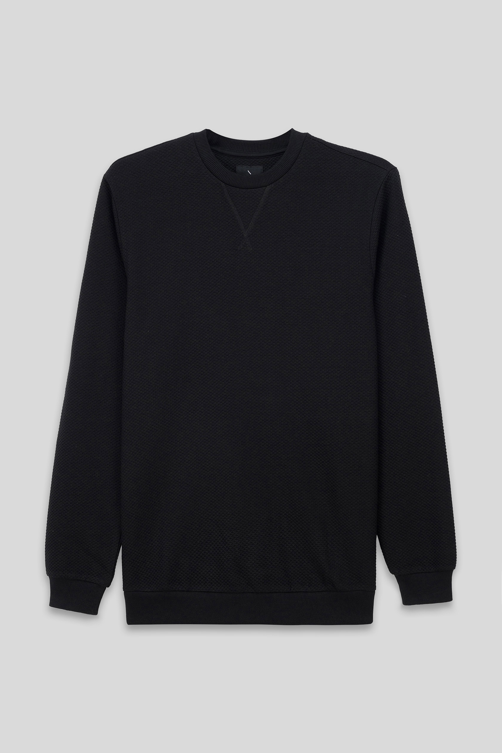 Mens Crew Neck Design Rib Sweatshirt