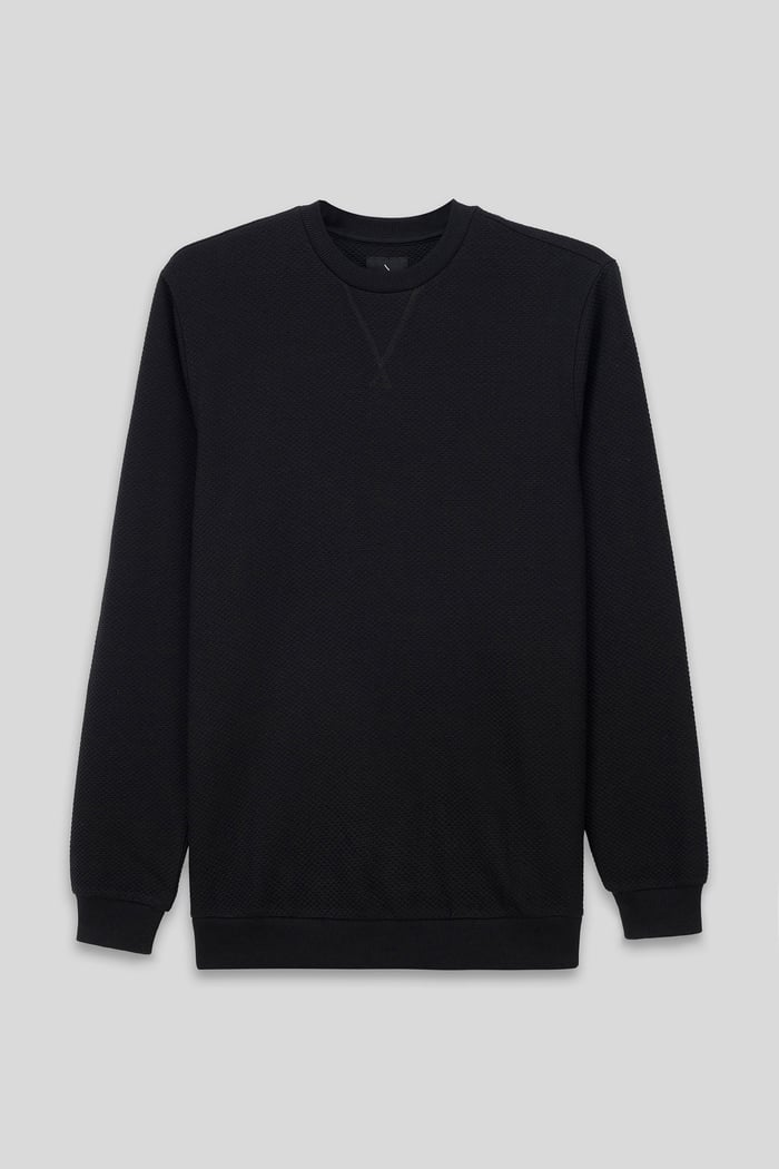 Mens Crew Neck Design Rib Sweatshirt