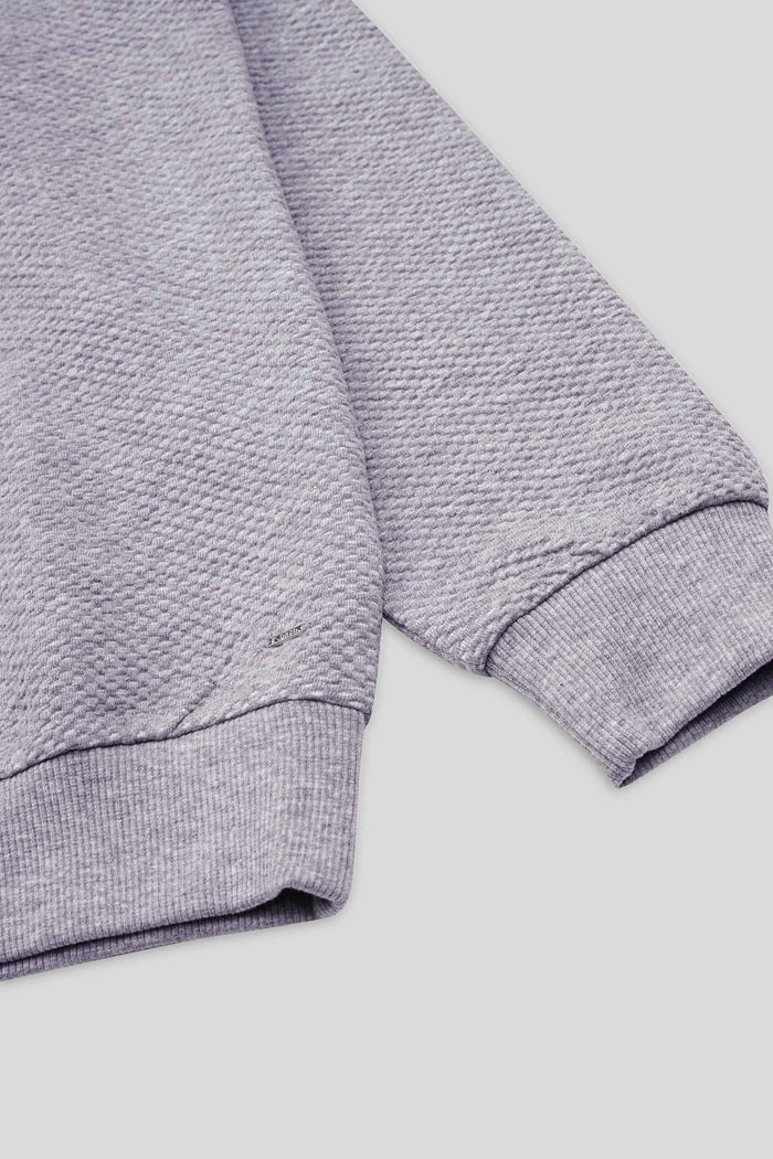 Mens Crew Neck Design Rib Sweatshirt