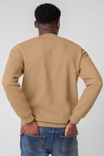 Mens Crew Neck Design Rib Sweatshirt