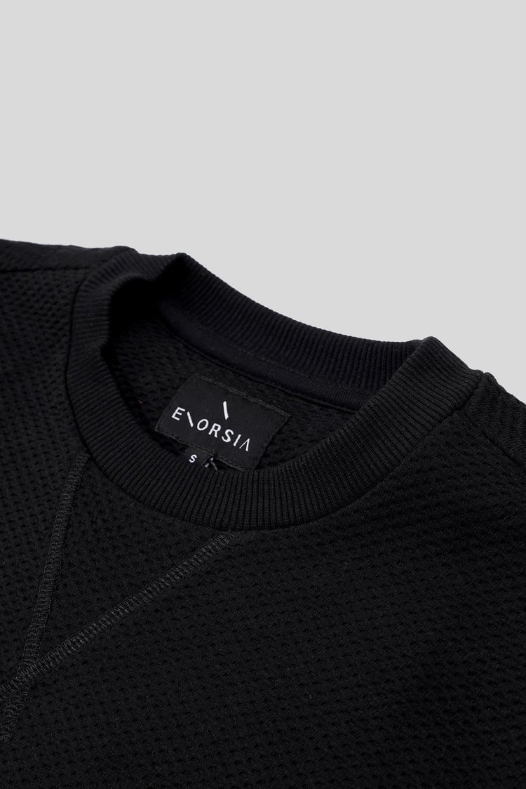 Mens Crew Neck Design Rib Sweatshirt