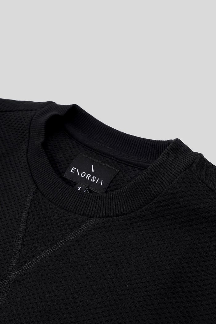 Mens Crew Neck Design Rib Sweatshirt