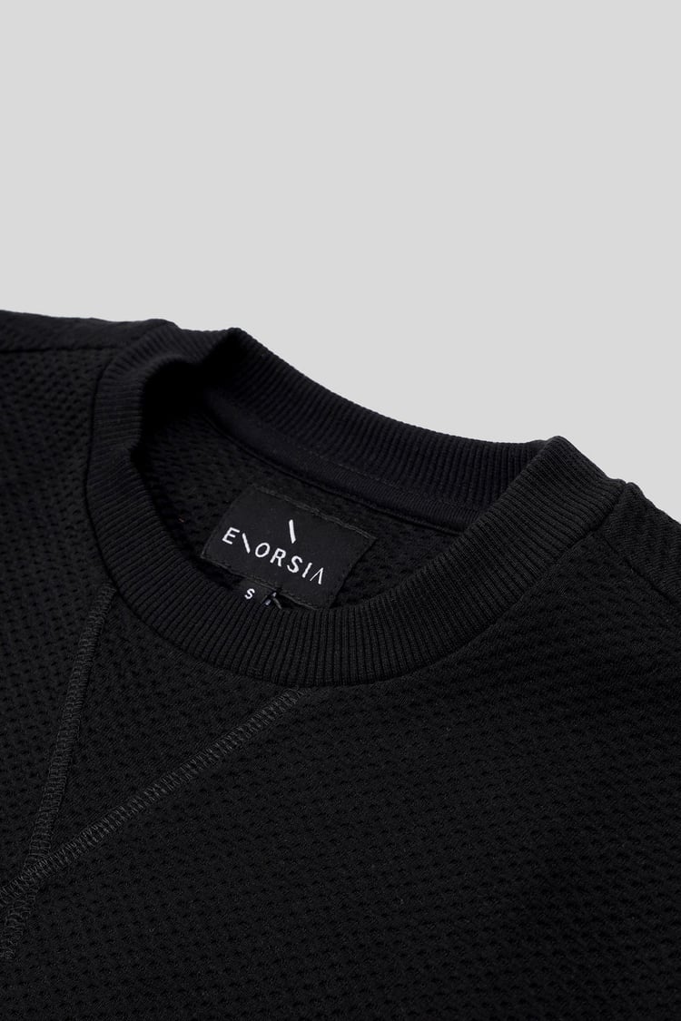 Mens Crew Neck Design Rib Sweatshirt