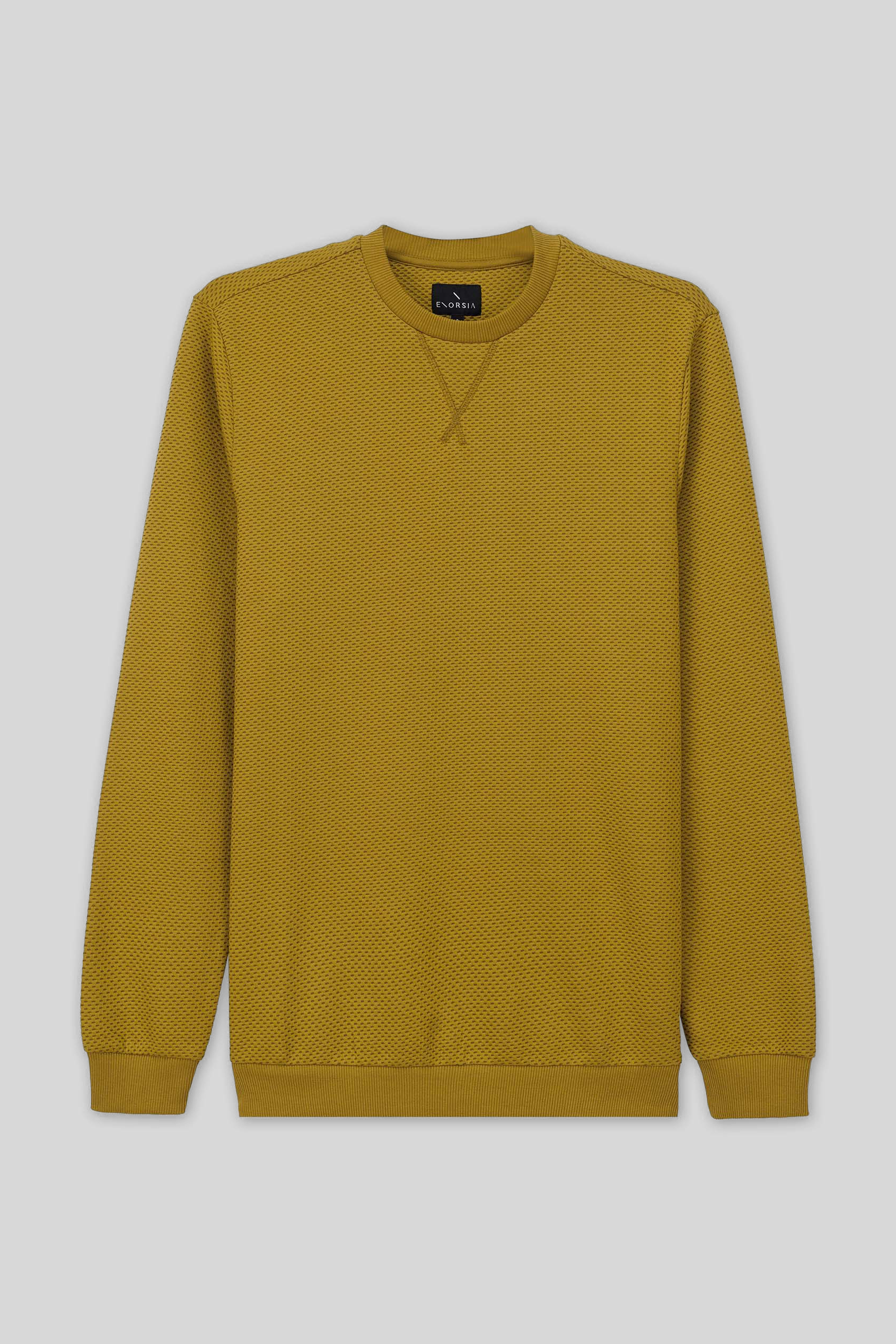 Mens Crew Neck Design Rib Sweatshirt