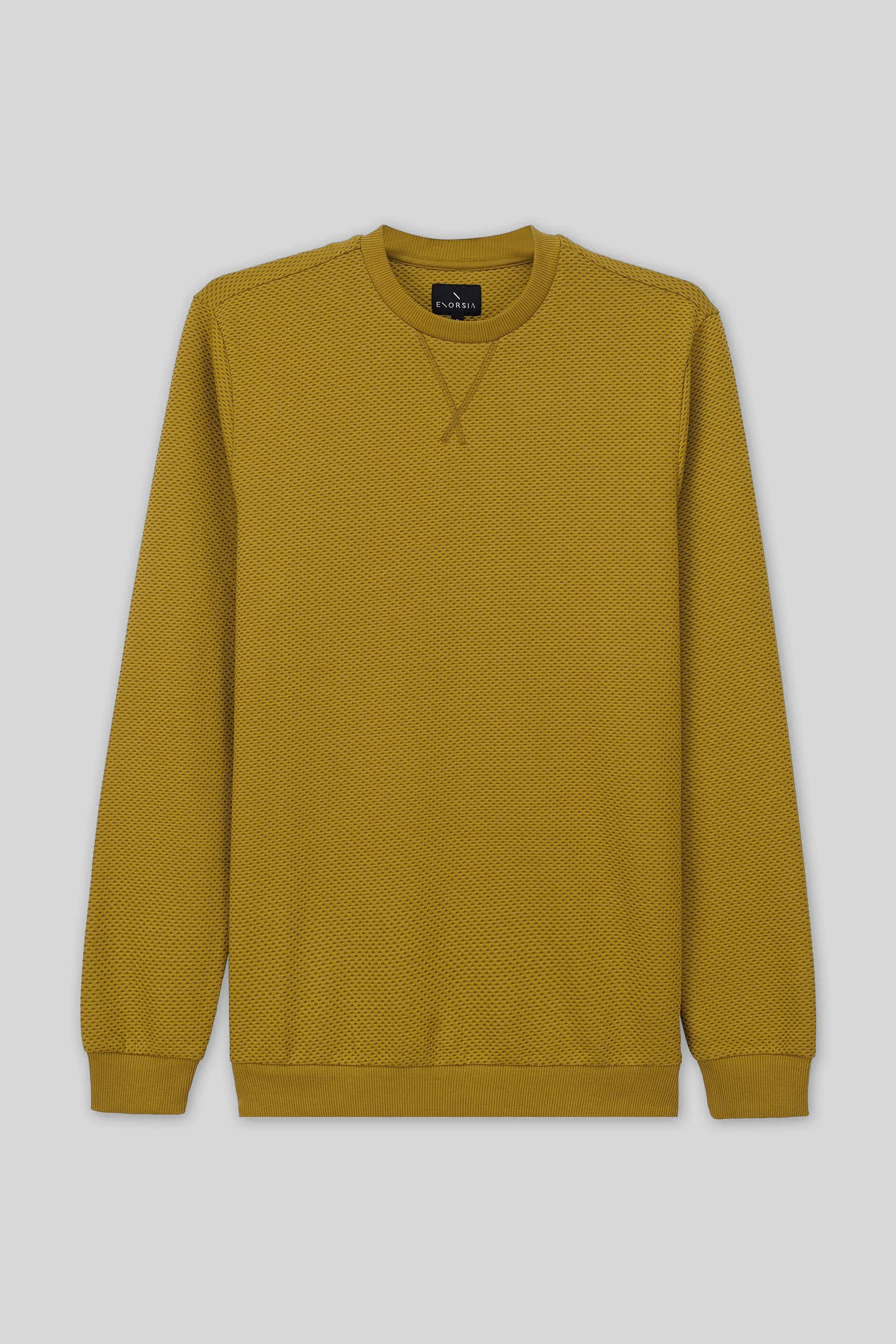 Mens Crew Neck Design Rib Sweatshirt