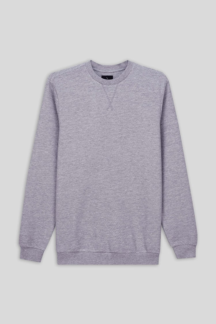 Mens Crew Neck Design Rib Sweatshirt