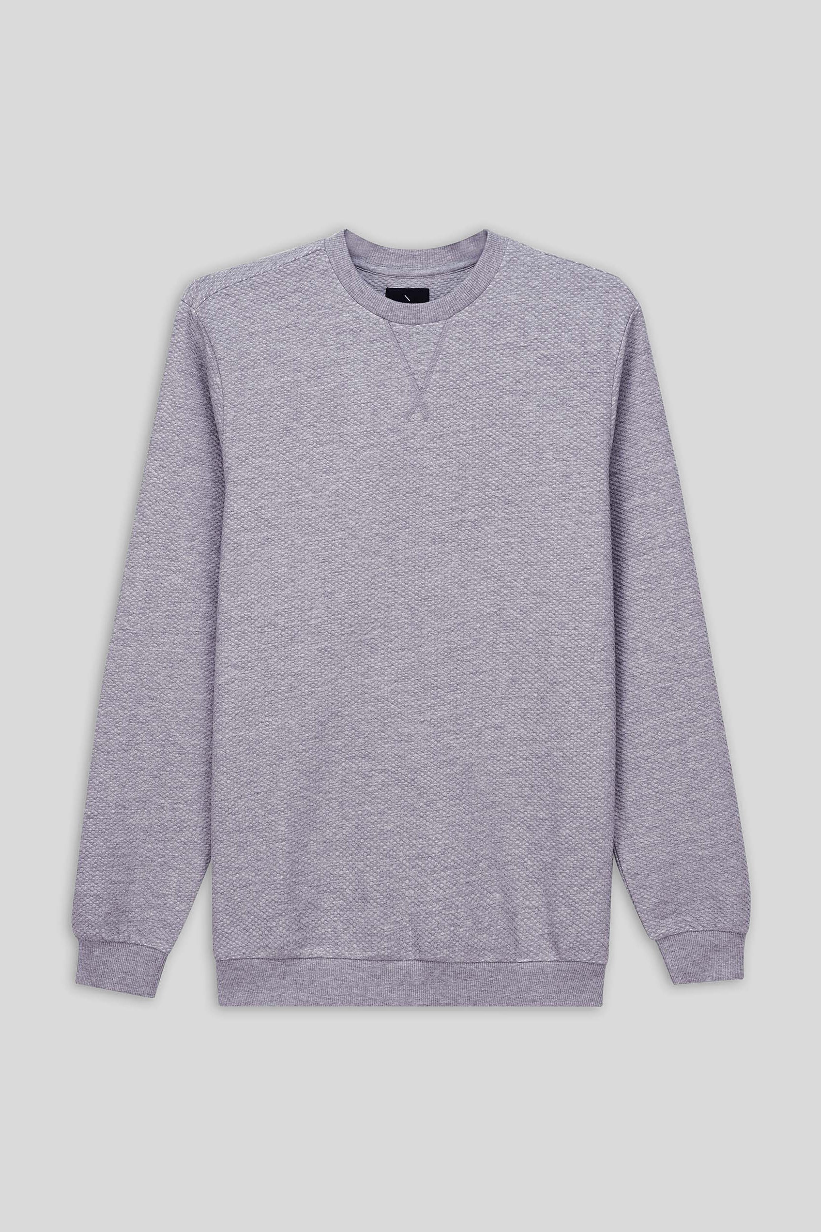 Mens Crew Neck Design Rib Sweatshirt