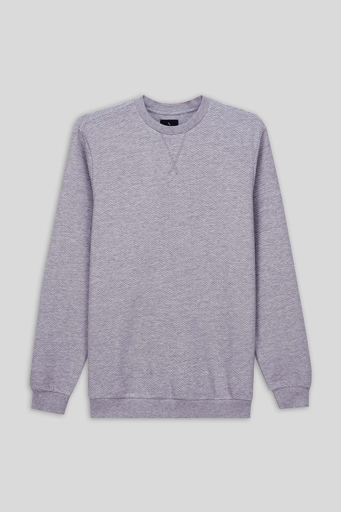 Mens Crew Neck Design Rib Sweatshirt