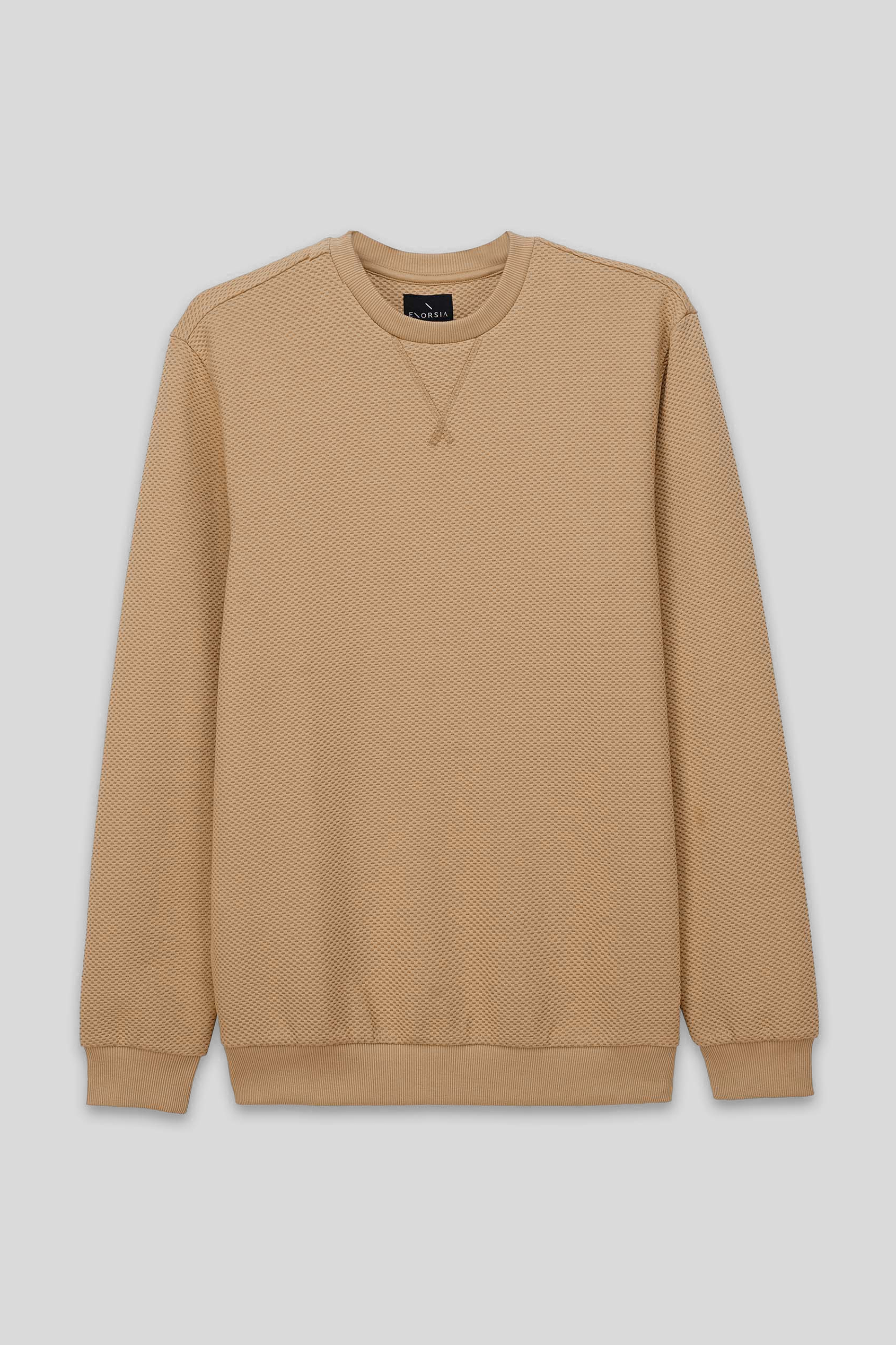 Mens Crew Neck Design Rib Sweatshirt