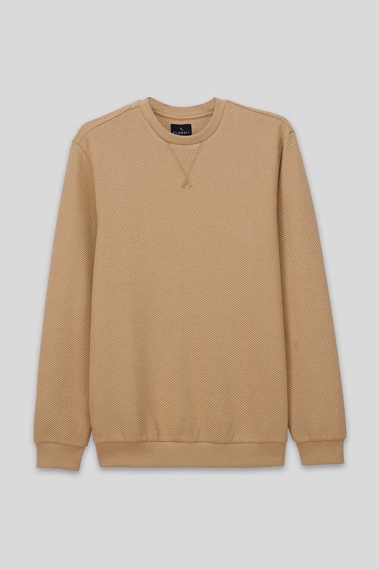 Mens Crew Neck Design Rib Sweatshirt