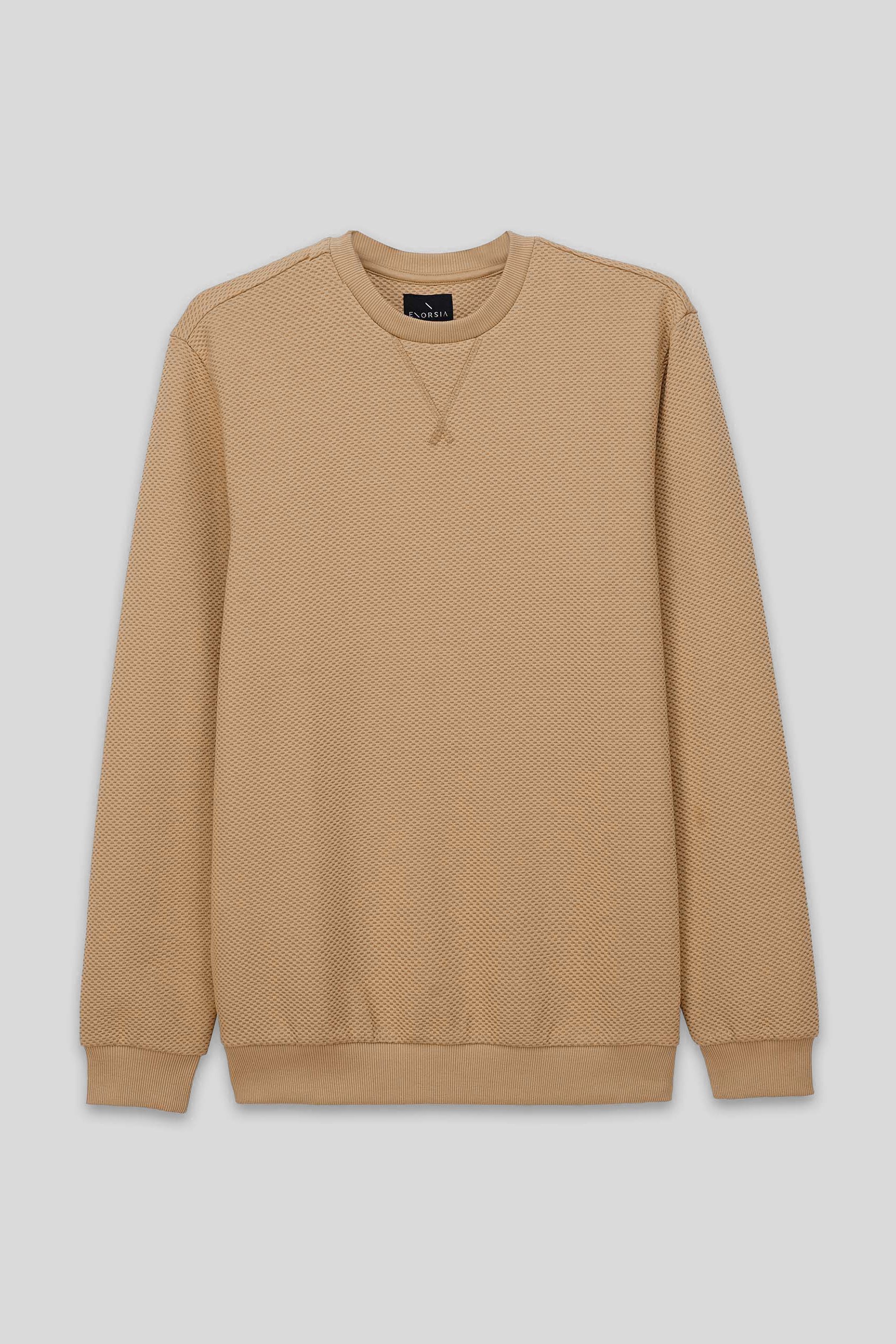 Mens Crew Neck Design Rib Sweatshirt