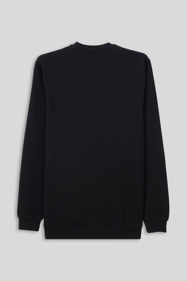 Mens Crew Neck Design Rib Sweatshirt