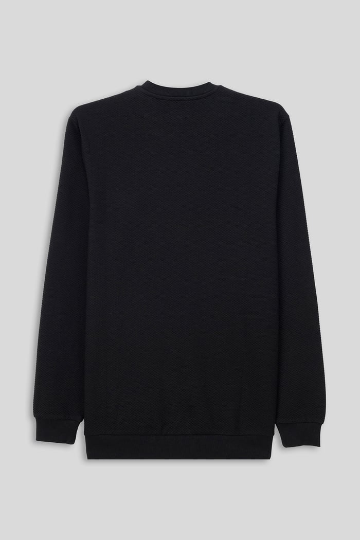 Mens Crew Neck Design Rib Sweatshirt