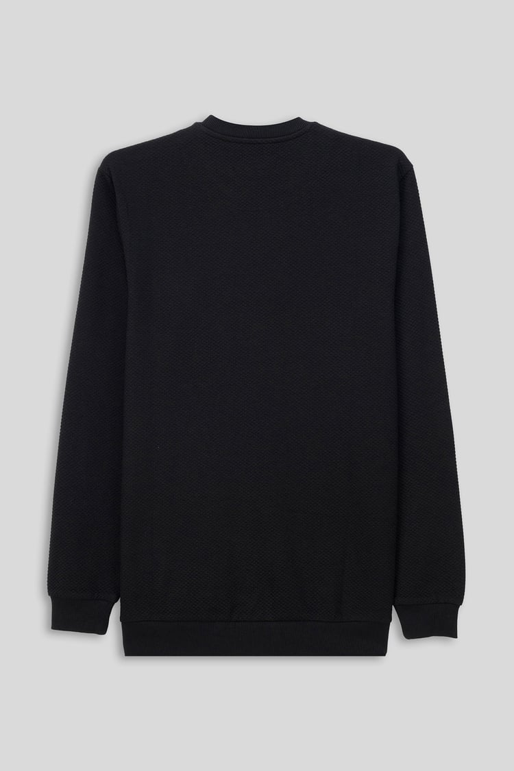 Mens Crew Neck Design Rib Sweatshirt