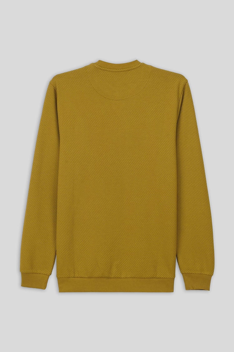 Mens Crew Neck Design Rib Sweatshirt