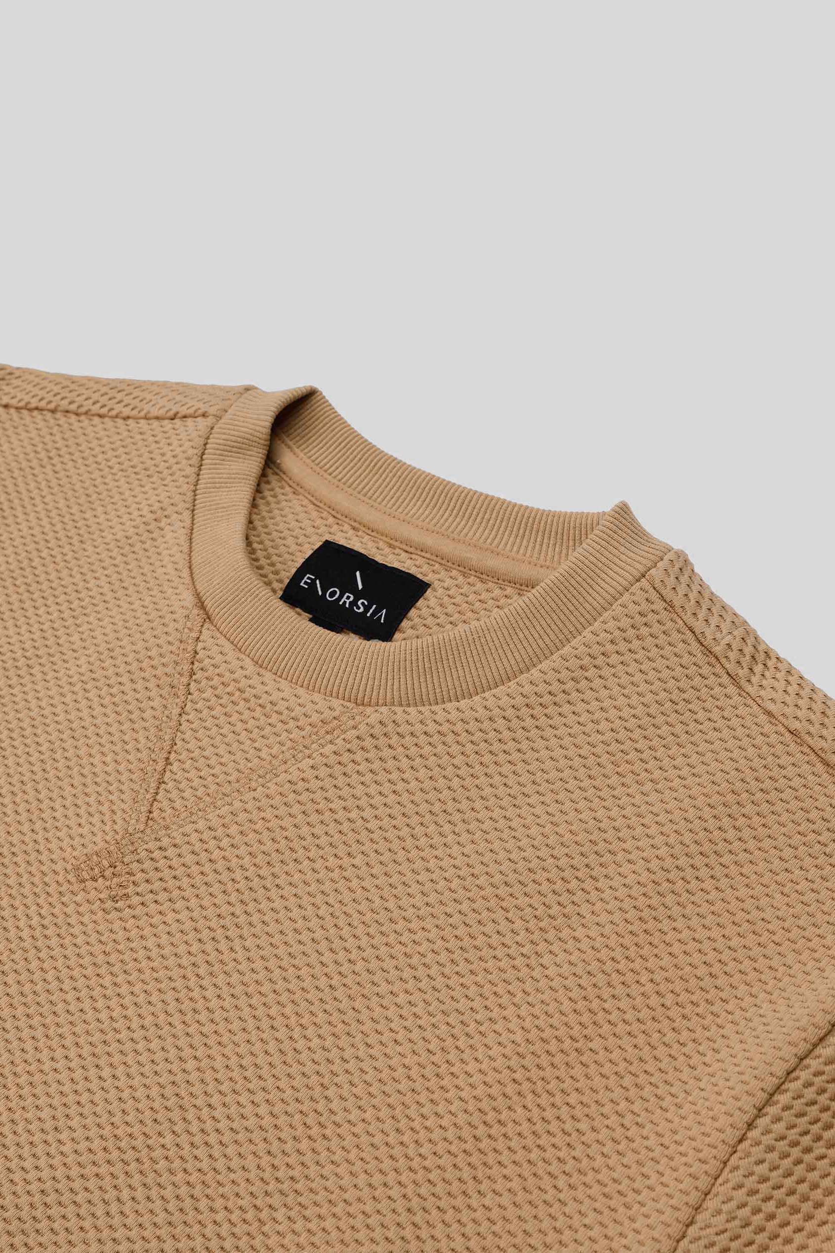 Mens Crew Neck Design Rib Sweatshirt