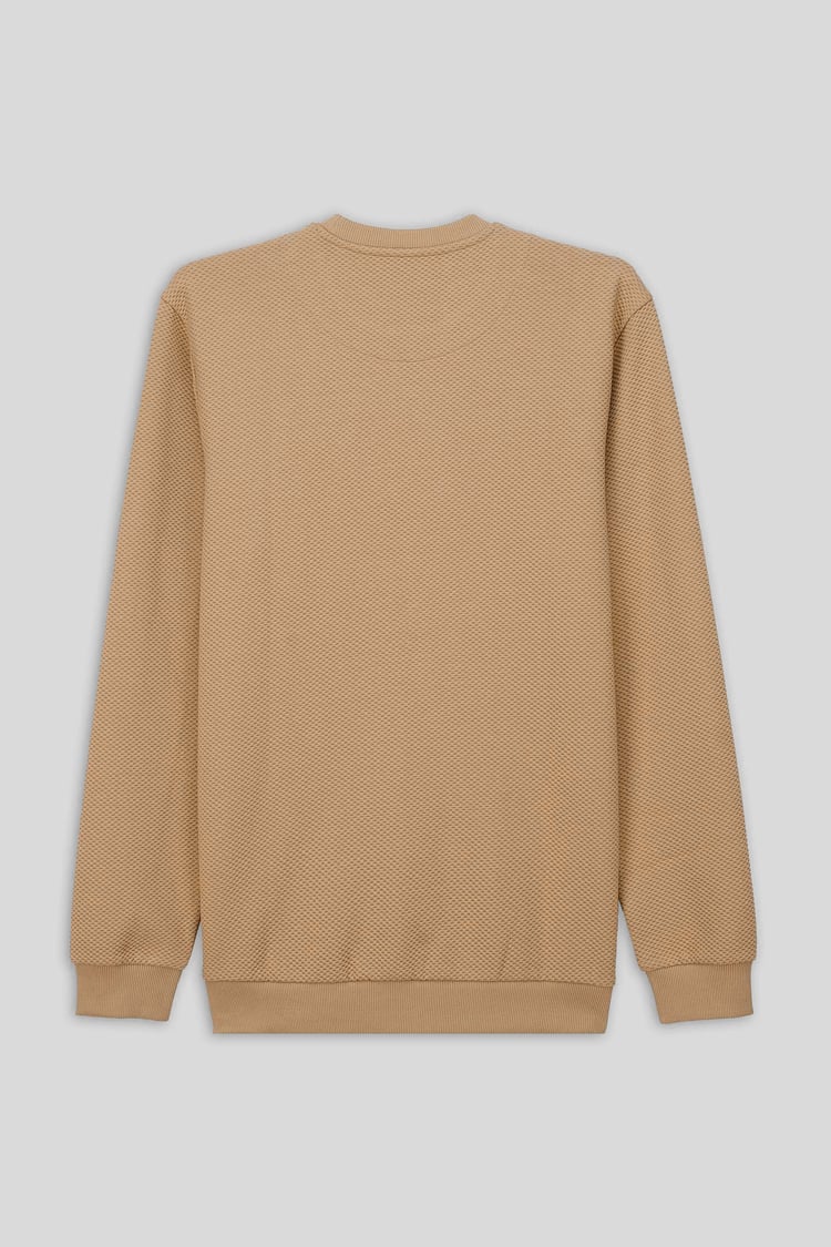 Mens Crew Neck Design Rib Sweatshirt