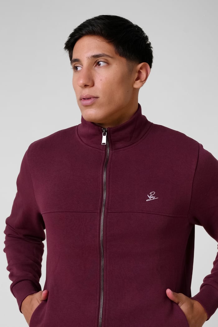 Mens Zip-Up Mock Neck Sweatshirt