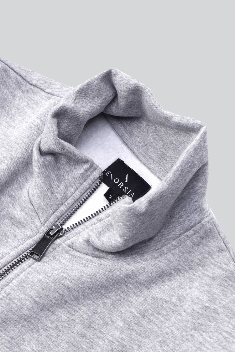 Mens Zip-Up Mock Neck Sweatshirt