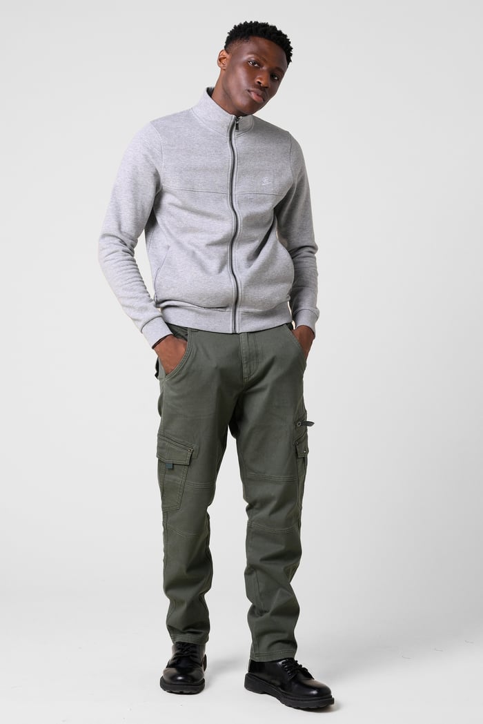Mens Zip-Up Mock Neck Sweatshirt