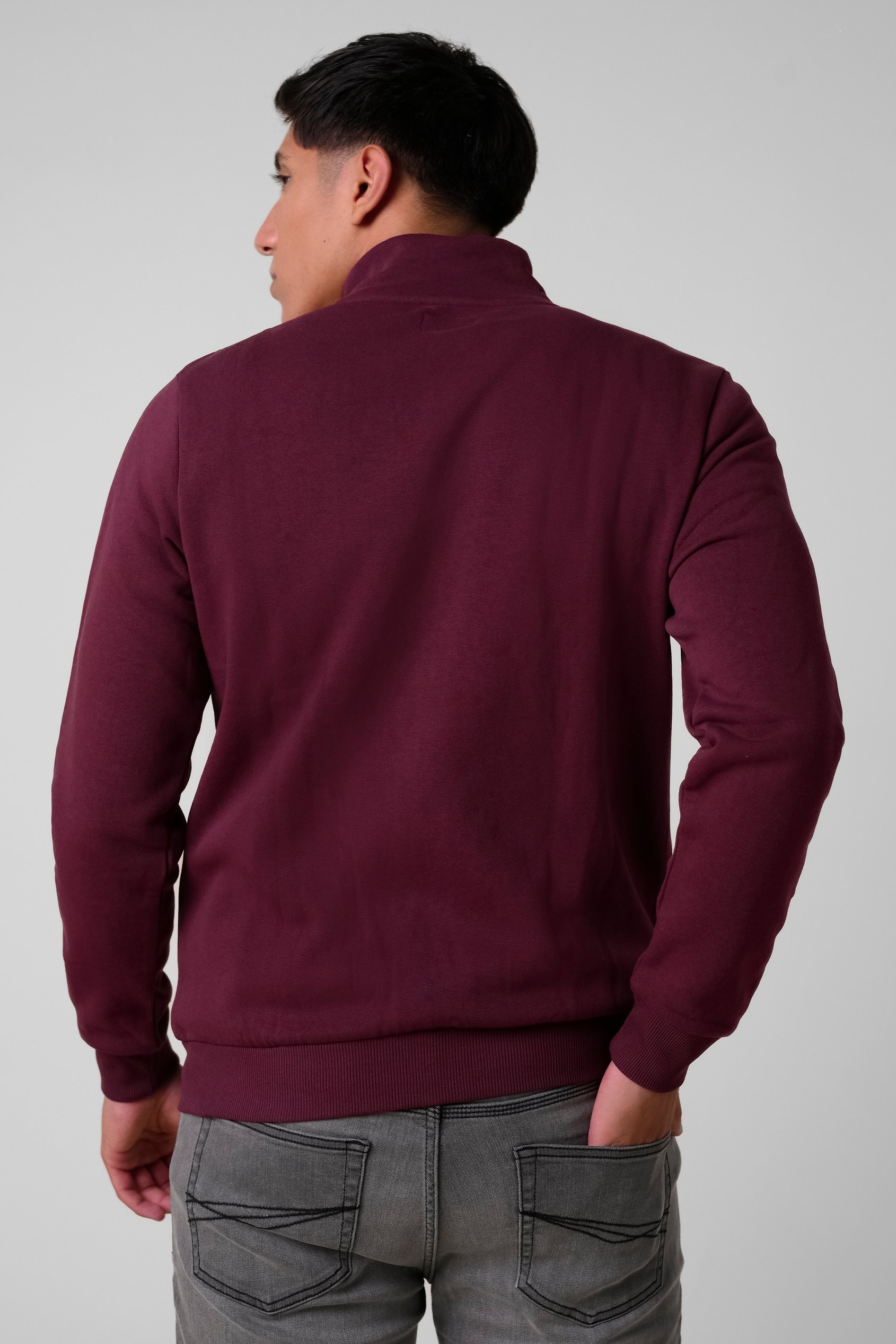 Mens Zip-Up Mock Neck Sweatshirt
