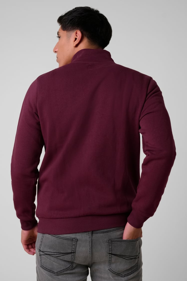 Mens Zip-Up Mock Neck Sweatshirt