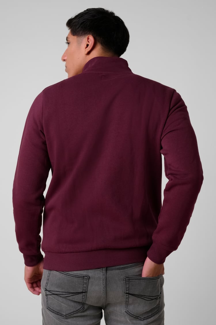 Mens Zip-Up Mock Neck Sweatshirt